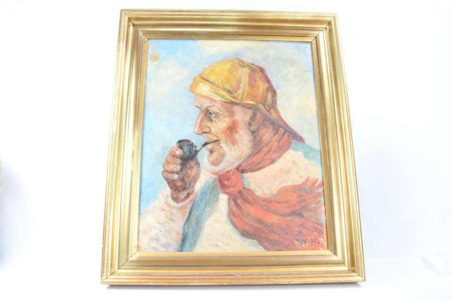 Maleri av "Fiskern" signert: AYV.H