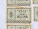 5 st Norsk 1 kr - 1943-1944
