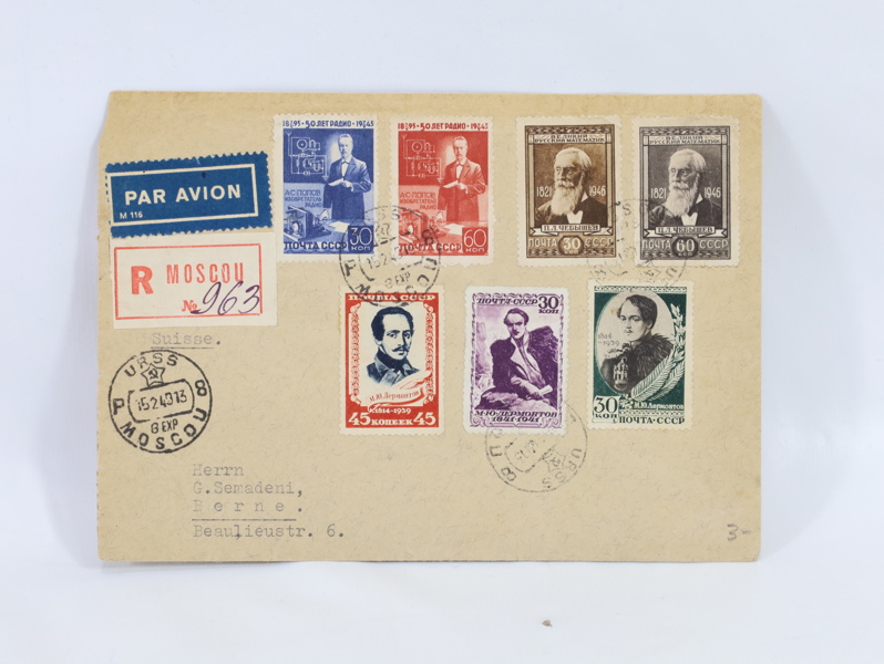 Brev USSR - fra Moscow 1949 til Bern, Switzerland