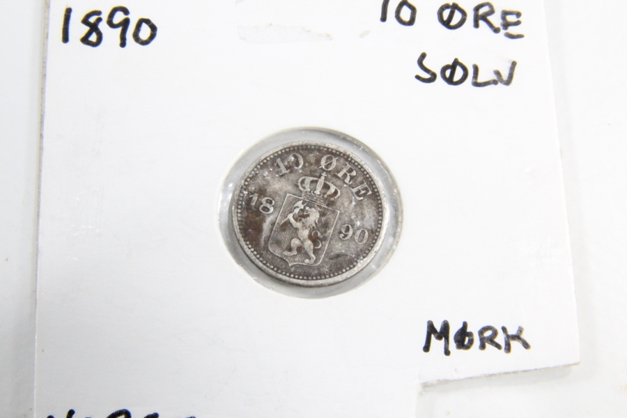 10 øre 1890 i sølv - Mørk