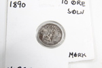 10 øre 1890 i sølv - Mørk