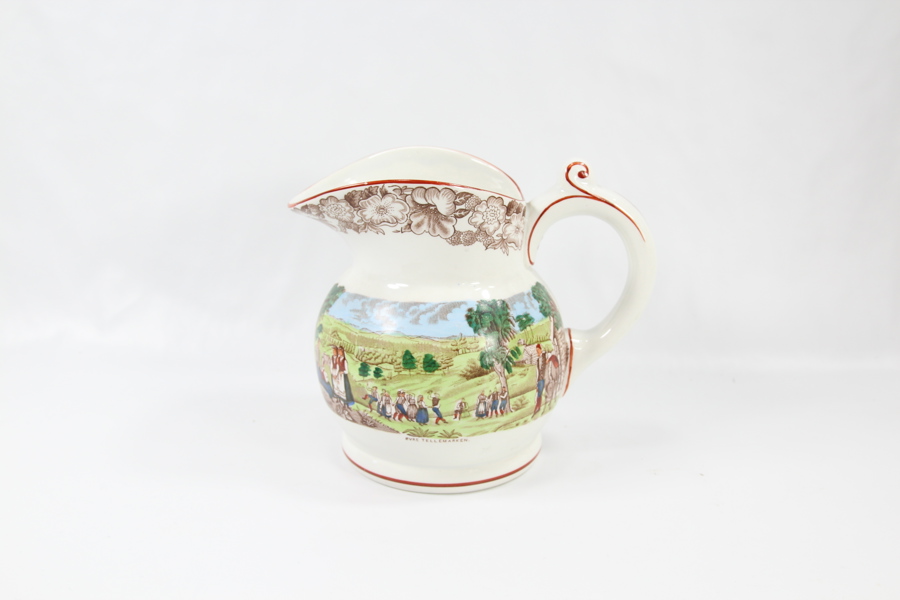 Egersund Fayance mugge med dekor "Øvre Telemarken", ca. 1900-tall
