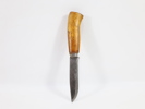 Eldre norsk tollekniv med trehåndtak og dekorert lærslire

