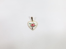 Sølv anheng – Hjerte med emalje og Fader Vår på bakside – stemplet 925 N