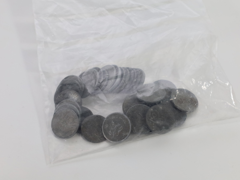 Samling med norske sink mynter