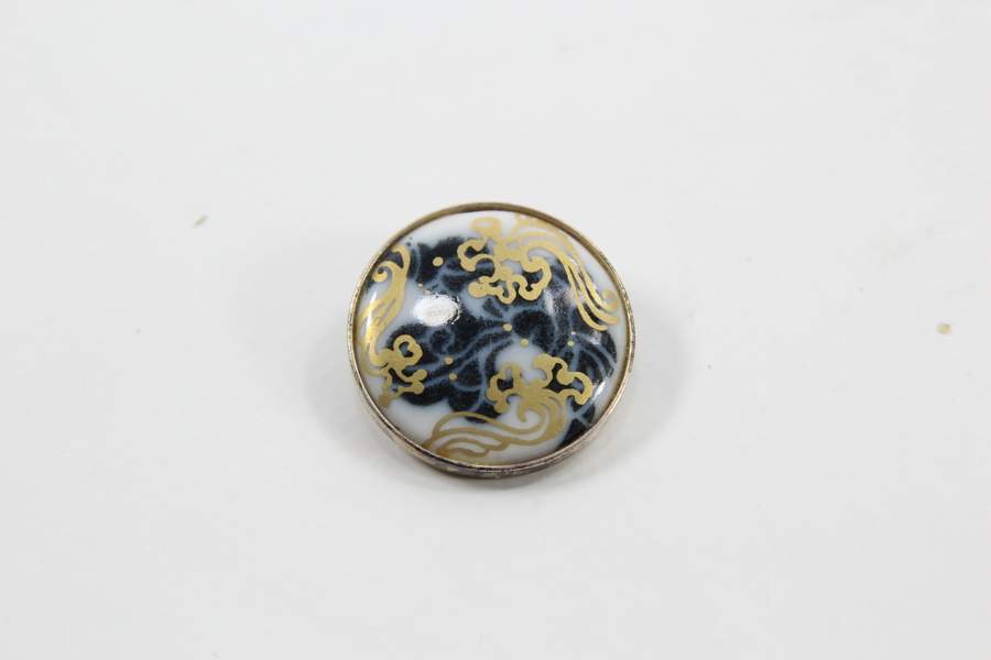 Sølv og porselen anheng, Porsgrunn porselen - AMØ