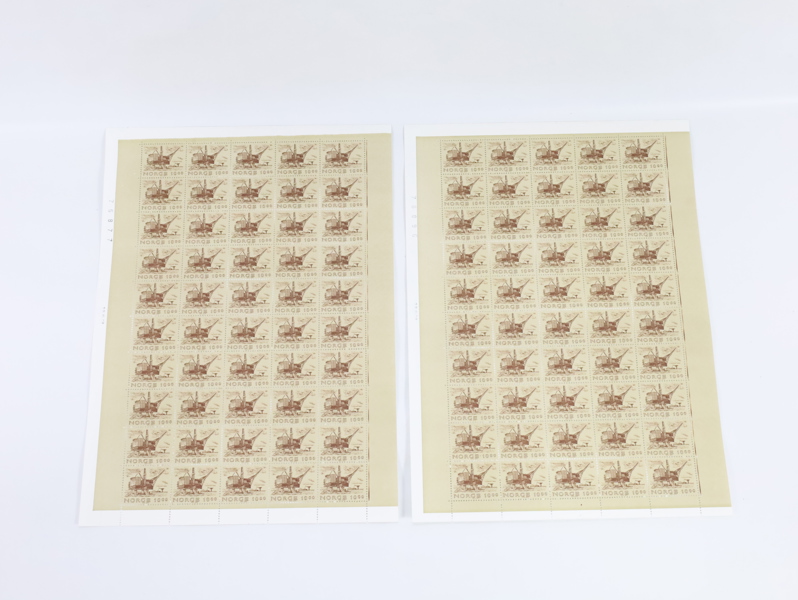 2 st postfriske frimerke ark 