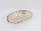 Oval sølvplett kurvskål – flettet design – 1900-tallet
