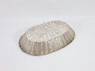 Oval sølvplett kurvskål – flettet design – 1900-tallet

