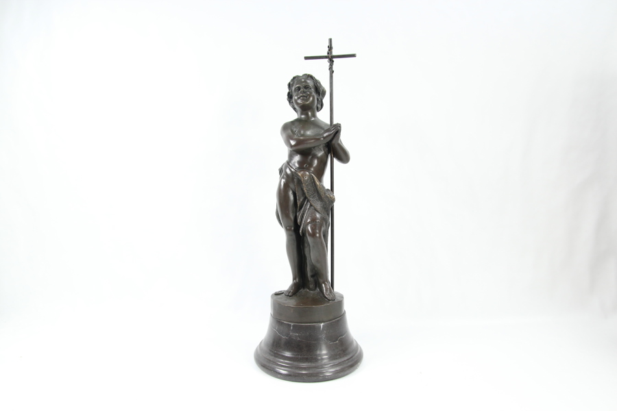 E. Carrier – Bronseskulptur av Johannes døperen som barn
