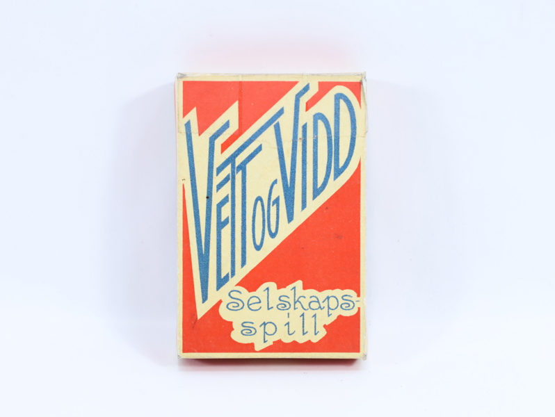Vintage selskapsspill "Vett og Vidd" – N. W. Damm & Søn, Oslo (komplett, ca. 1950–60-tallet)
