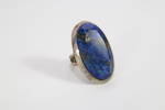 Statement-ring med lapis lazuli – sterling sølv 925, oval sten