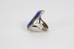 Statement-ring med lapis lazuli – sterling sølv 925, oval sten