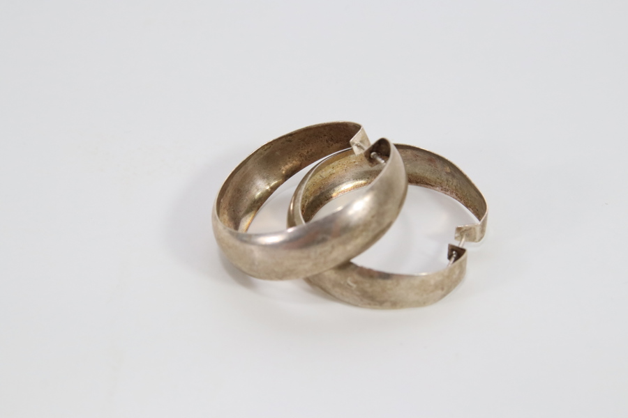 Creolsøredobber i sølv – sterling 925, klassisk rund form, EG