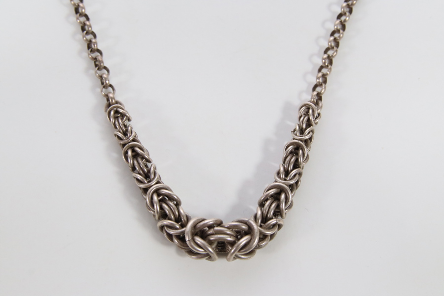 Halskjede i 925 sterling sølv med kongekjede og gradert design