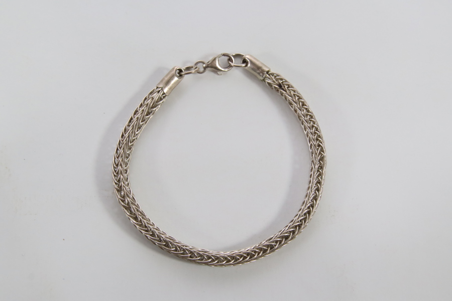 Armbånd i sølv 925 med flettmønster