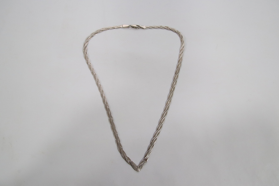 Halskjede i sølv 925 med flettede kjeder