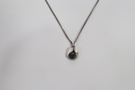 Halskjede i sølv 925 med anheng og mørk stein
