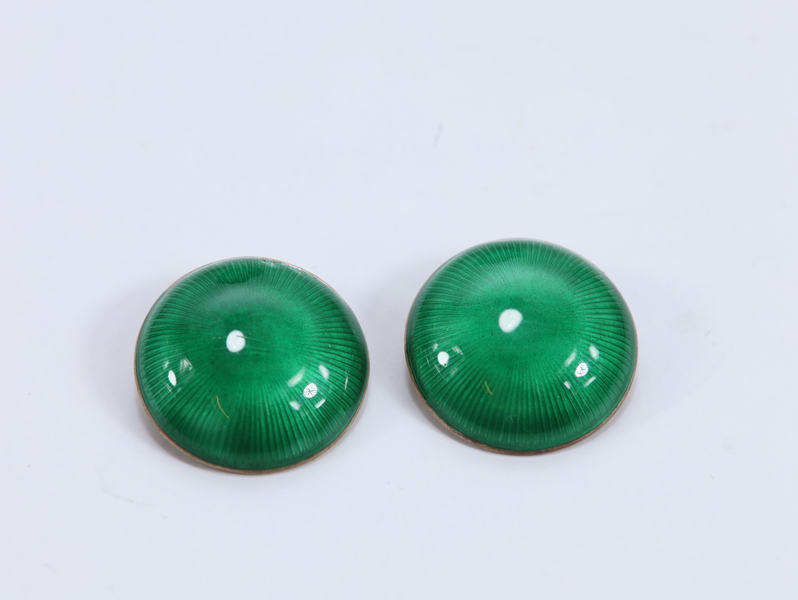 Grønne emaljerte sølvøredobber – 925S
