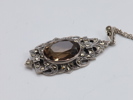 Anheng i sølv med røktopas og markasitter – stemplet 835S