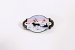 Emaljebrosje i sølv 925S – reinsdyr og slede, polart motiv