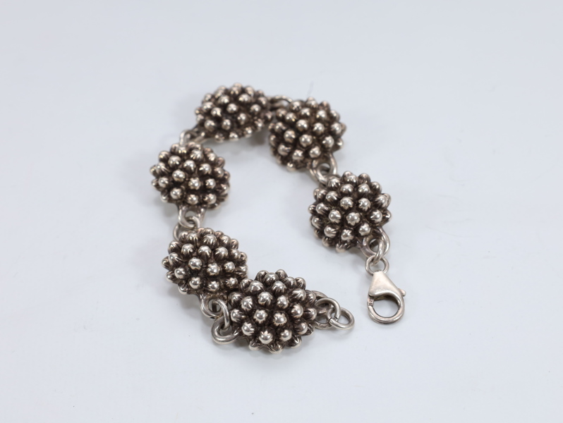 Armbånd i 925 sølv – kuleledd / boblemønster
