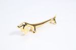 Sett med 6 bestikkholdere – dachshund design i metall.