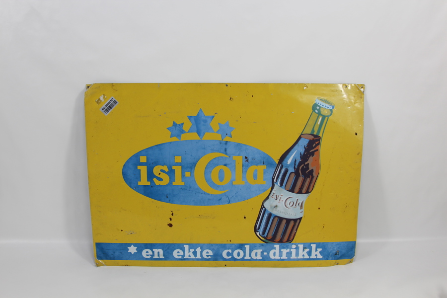 Isi-Cola blikk skilt fra ca 1950 tallet