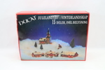 Ducat julelandsby i vinterlandskap, 15 deler med belysning
