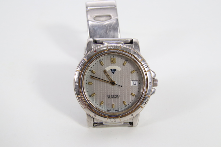 Certina DS herreklokke med dato og safirglass, ca. 40 mm
