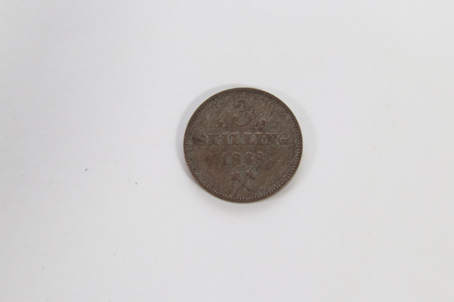 3 Skilling sølv – Karl XV, Kongsberg 1868
