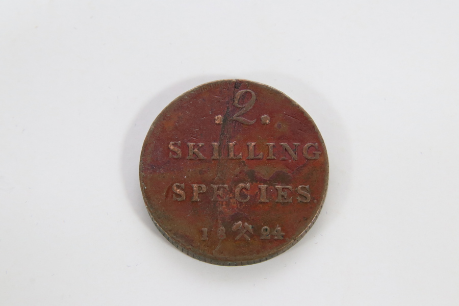 2 Skilling Species – Carl XIV Johan, Kongsberg 1824
