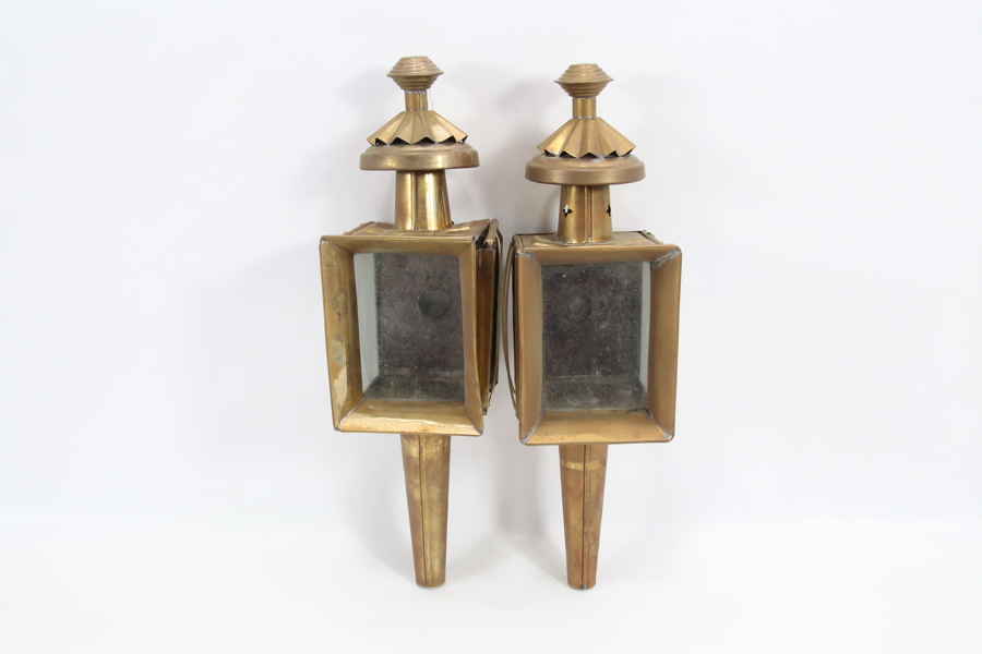 Par antikke messinglykter / vognlykter – ca. tidlig 1900-tall
