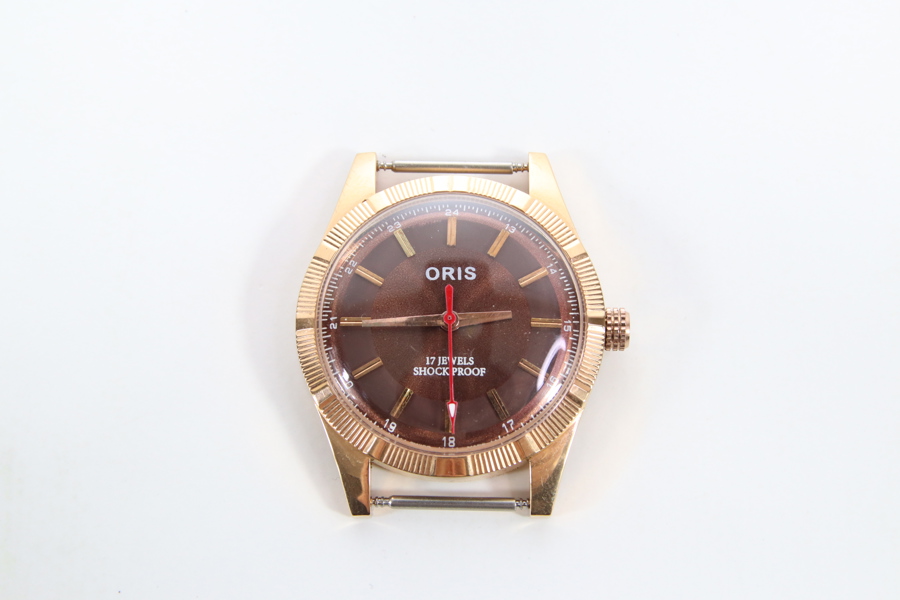 Oris 17 Jewels Shockproof herreklokke – gullfarget, 36 mm
