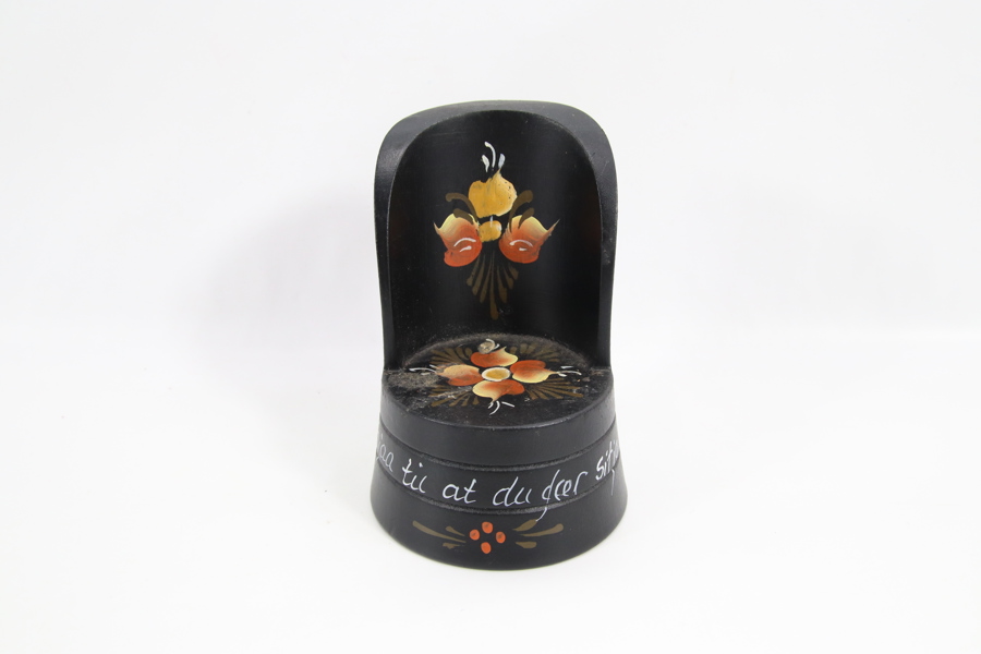 Miniatyr kubbestol – håndmalt fra Valdres
