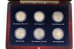 Norges 20-kroner minnemynter – komplett sett 1999–2006 i etui