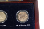 Norges 20-kroner minnemynter – komplett sett 1999–2006 i etui