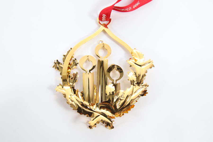 Georg Jensen juleornament 1999 – Forgylt messing i original eske
