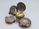 Samling med tre antikke lommeur – 1800- og tidlig 1900-tall