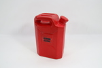 Rød sparebøsse formet som bensinkanne
