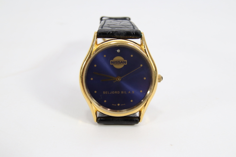 Nissan Seljord Bil A.S quartz armbåndsur med blå skive