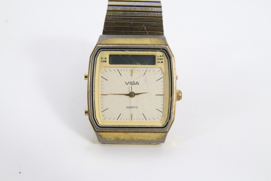 VISA digital/analog herreur i metallkasse
