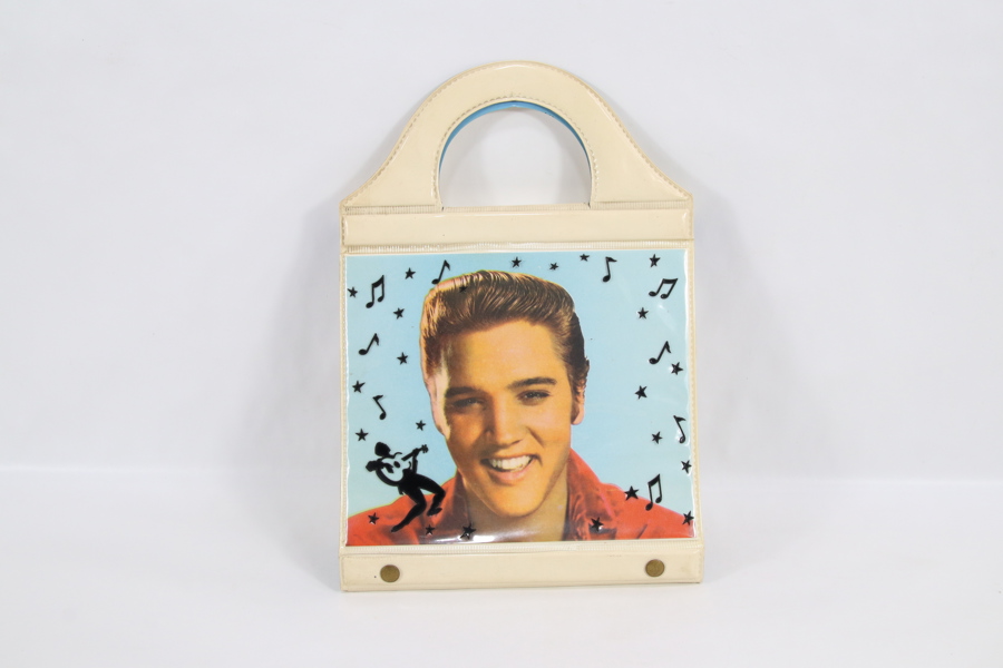 Retro Elvis vinylmappe i veskeform med singlesamling

