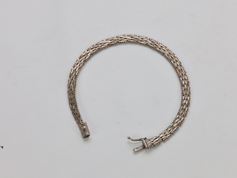 Sølvarmbånd 925 – dekorativt flettemønster, lengde 18,3 cm