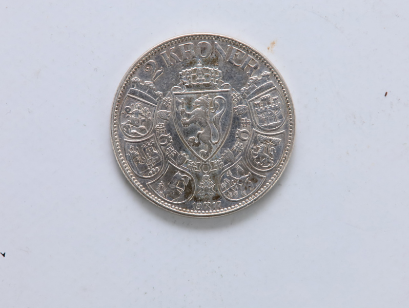 Norge – 2 kroner 1917 – Haakon VII – sølvmynt
