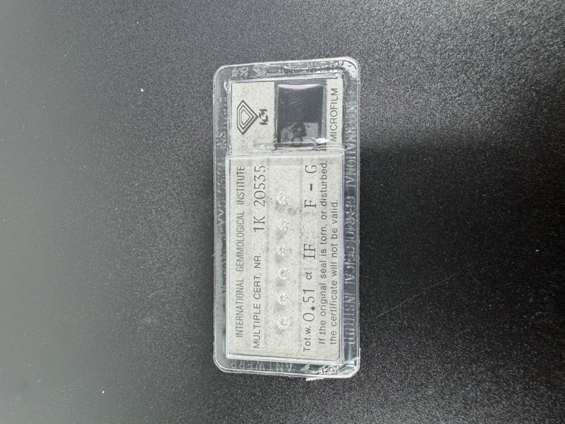 Seks løse briljantslipte diamanter – IGI Internally Flawless – Antwerpen 1984