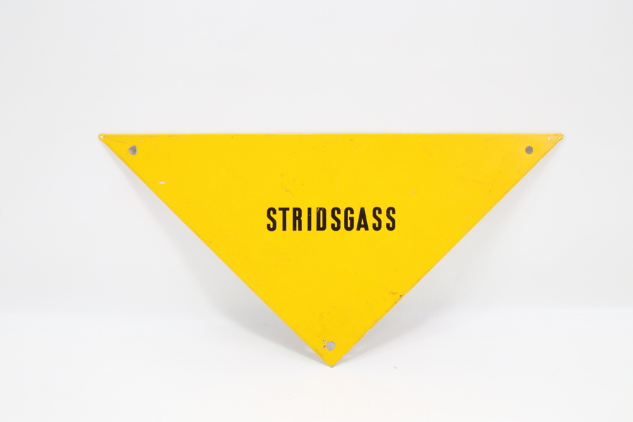 STRIDSGASS – trekantet metallskilt
