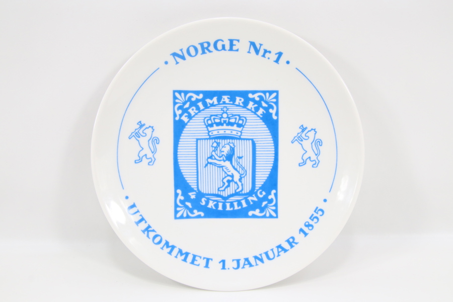 Porsgrund Porselen – veggtallerken «Norge Nr. 1», Skilling
