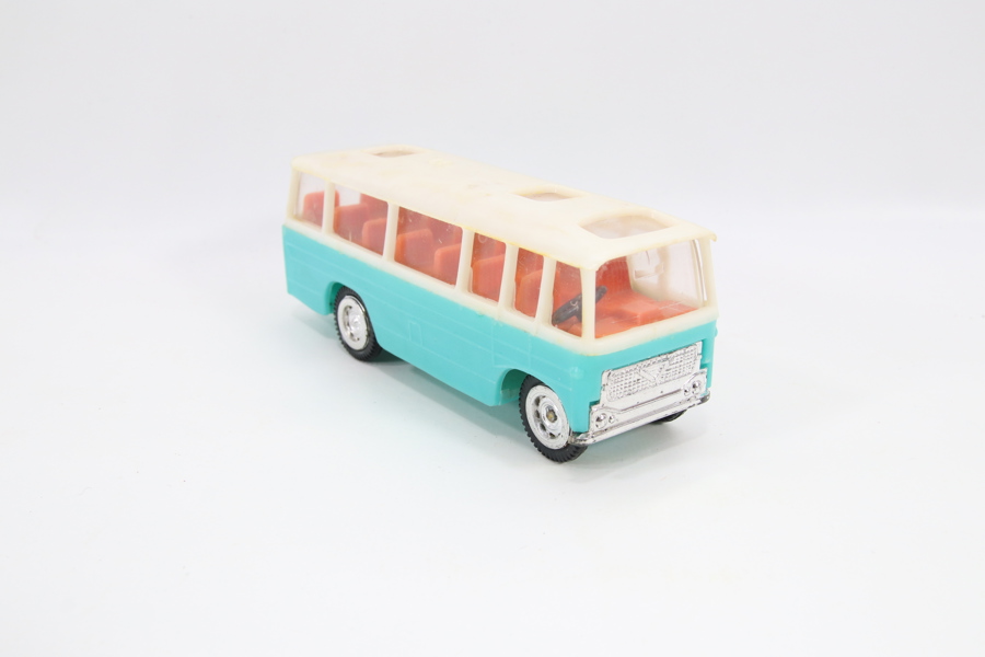Vintage lekebuss i plast – Made in Hong Kong
