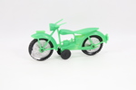 Eldre motorsykkel-leke i plast – grønn modell
